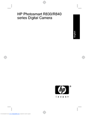 HP Photosmart R830 series User Manual