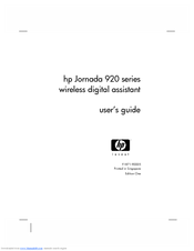 HP Jornada 920 series User Manual