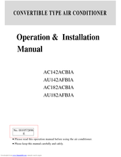 Haier AU142AFBIA Operation And Installation Manual