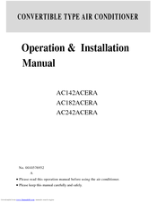 Haier AC142ACEEA Operation And Installation Manual