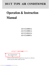Haier AD182AMBEA Operation And Instruction Manual