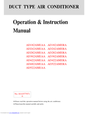 Haier AD182AMEAA Operation And Instruction Manual