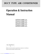 Haier AD482AHEAA Operation And Instruction Manual