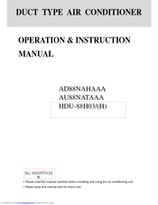 Haier AU88NATAAA Operation And Instruction Manual