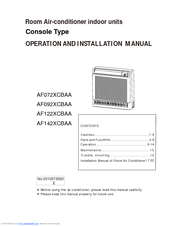 Haier AF072XCBAA Operation And Installation Manual
