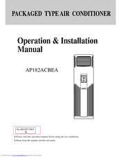 Haier AP182ACBEA Operation And Installation Manual