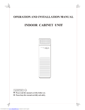 Haier AP182FAAHA Operation And Installation Manual