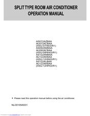 Haier AS072AZBAA Operation Manual