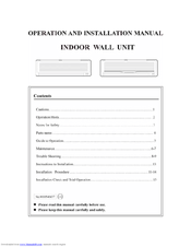 Haier AS072FMAHA Operation And Installation Manual