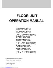 Haier AU092ACBHA Operation Manual