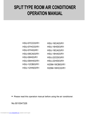 Haier HSU-22HD03/R1 Operation Manual