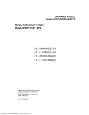 Haier HFU-09HA03(B)/R1 Operating Manual