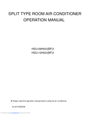 Haier HSU-09H03-1 Operation Manual