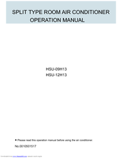 Haier HSU-09H13 Operation Manual