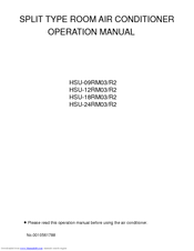 Haier HSU-18RM03 Operation Manual