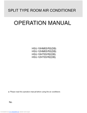Haier HSU-10HT03/R2 Operation Manual