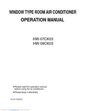 Haier HW-09CK03 Operation Manual