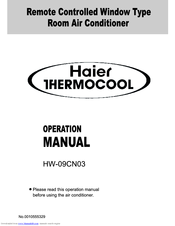 Haier Thermocool HW-09CN03 Operation Manual
