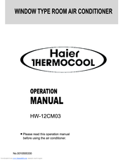 Haier Thermocool HW-12CM03 Operation Manual