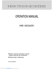 Haier HW-18C03/R1 Operation Manual