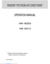 Haier HW-18CI13 Operation Manual