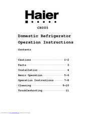 Haier CH005 Operation Instructions Manual