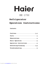 Haier HR-175U Operation Instructions Manual
