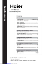 Haier HRF-488FR Operation Manual