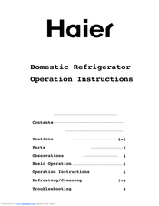 Haier MM60001ENG Operation Instructions Manual