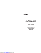 Haier HN800TX Instructions For Installation And Operation Manual