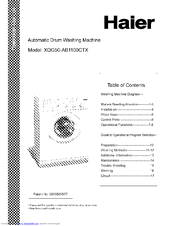 Haier XQG50-AB1100CTX Operation Manual