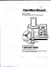 Hamilton Beach 702R Use & Care Manual