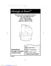 HAMILTON BEACH/PROCTOR SILEX 70800 - Change-A-Bowl Multi-Bowl Slicer/Shredder User Manual