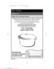 Hamilton Beach 33176 - 7 Qt. Slow Cooker Chrome User Manual