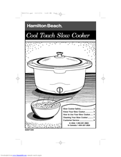 Instruction Manual Crock Pot Replacement Part Hamilton Beach Slow Cooker  33156SZ