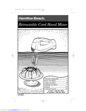 Hamilton Beach 62605 - Retractable Cord 6 Speed Mixer User Manual