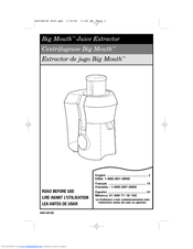 Hamilton Beach 67650 Big Mouth Pro Juice Extractor Manuals Manualslib