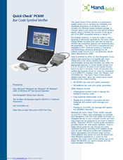Hand Held Products Quick Check PC600 Specifications