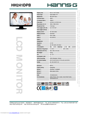 Hanns.G HH241DPB Specifications