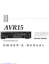 Harman Kardon AVR 15 Owner's Manual
