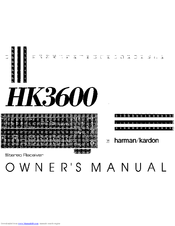 Harman Kardon HK3600 Owner's Manual