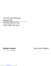 Harman Kardon HK930 Instruction Manual