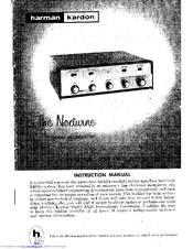 Harman Kardon The Nocturne AX20 Instruction Manual