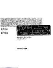 Harman Kardon CR131I Instruction Manual