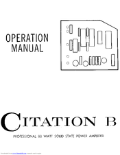 Harman Kardon CITATION B Manuals | ManualsLib