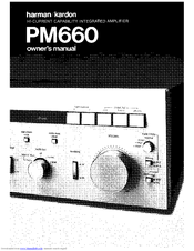 Harman Kardon PM660 Owner's Manual
