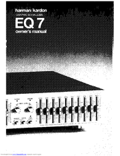 Harman Kardon EQ7 Owner's Manual