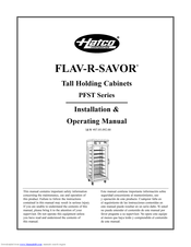 Hatco FLAV-R-SAVOR PFST-1X Installation & Operating Manual