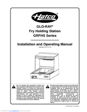 Hatco Glo-Ray GRFHS-PTT26 Installation And Operating Manual