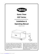Hatco HQT-1 Installation & Operating Manual